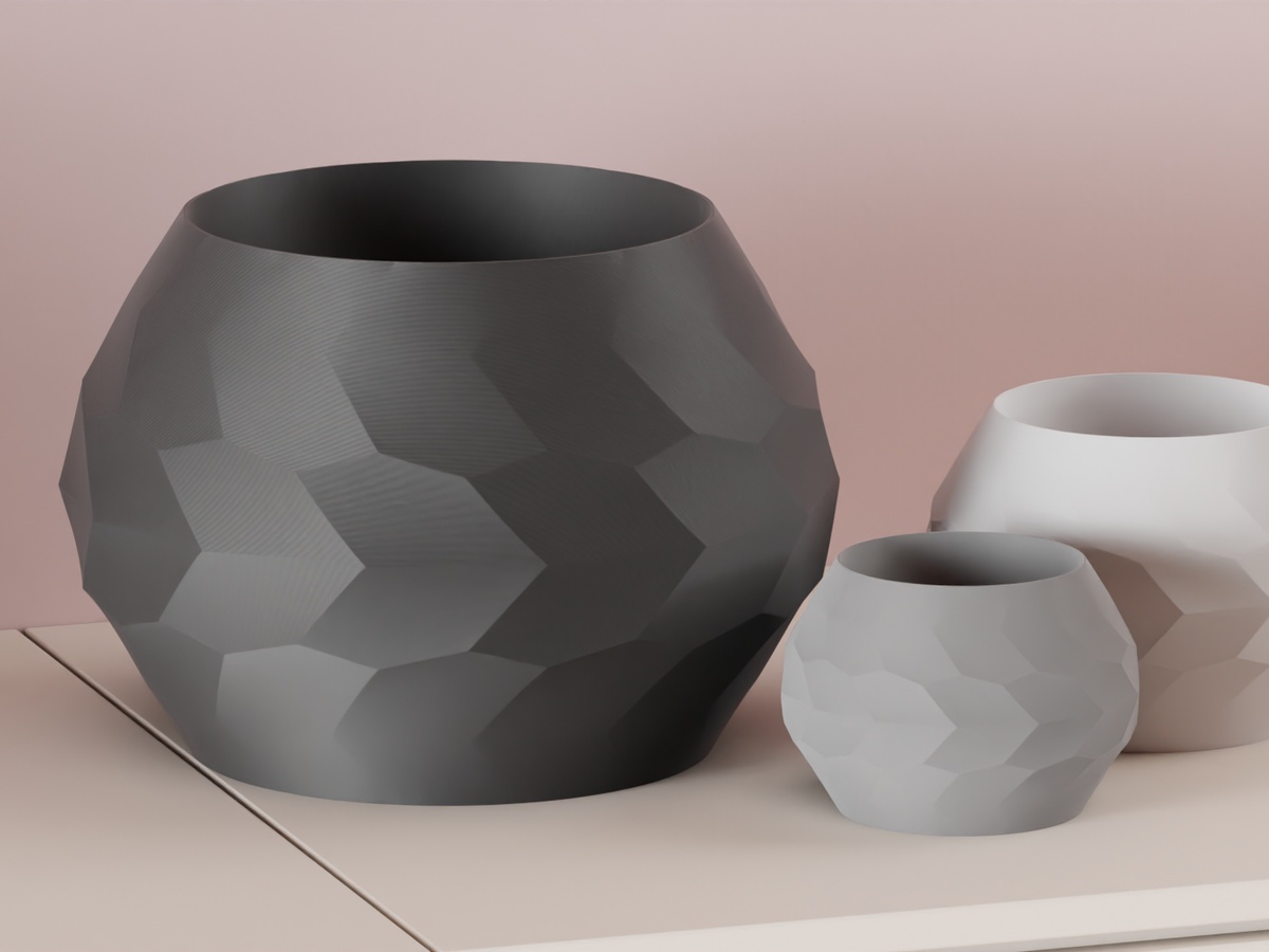 Small Faceted Stone Planter