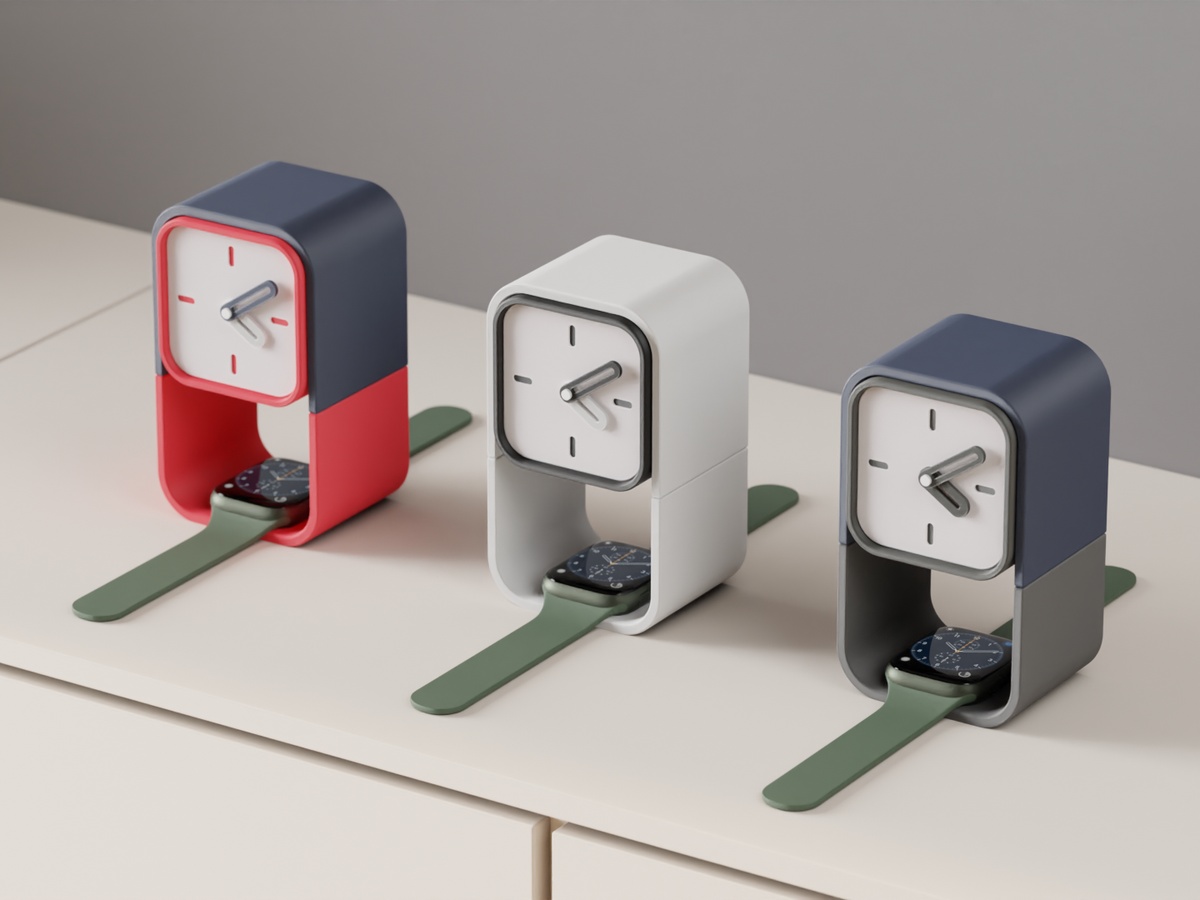 Modular Desktop Clock with Apple Watch Charging