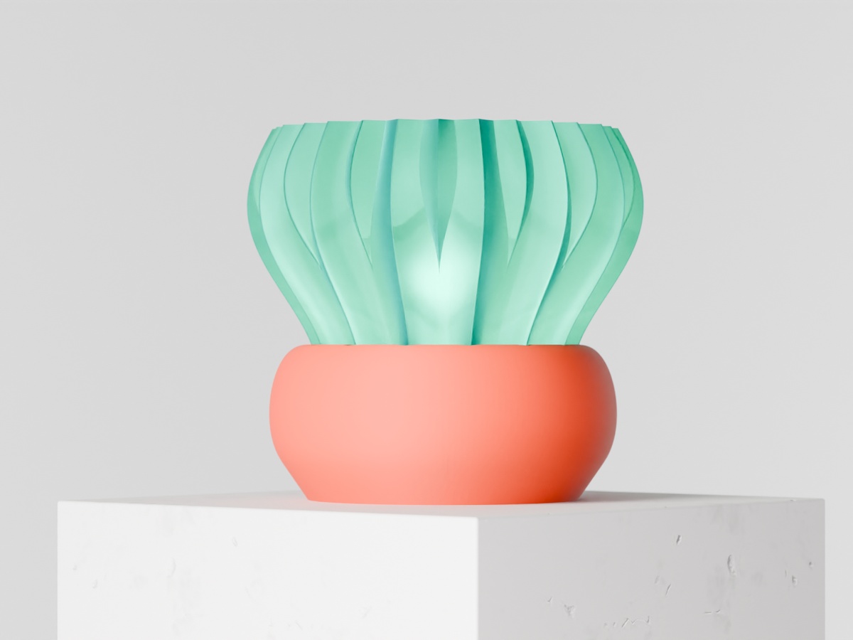 Pleated Shade Contemporary Lamp