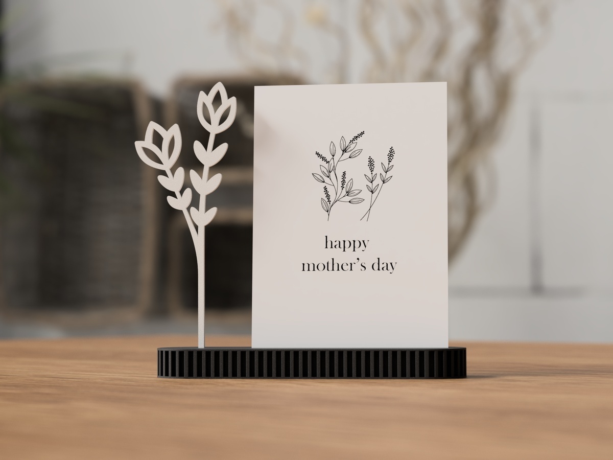 Photo/Card Holder with Flowers